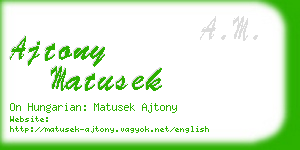 ajtony matusek business card